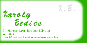 karoly bedics business card